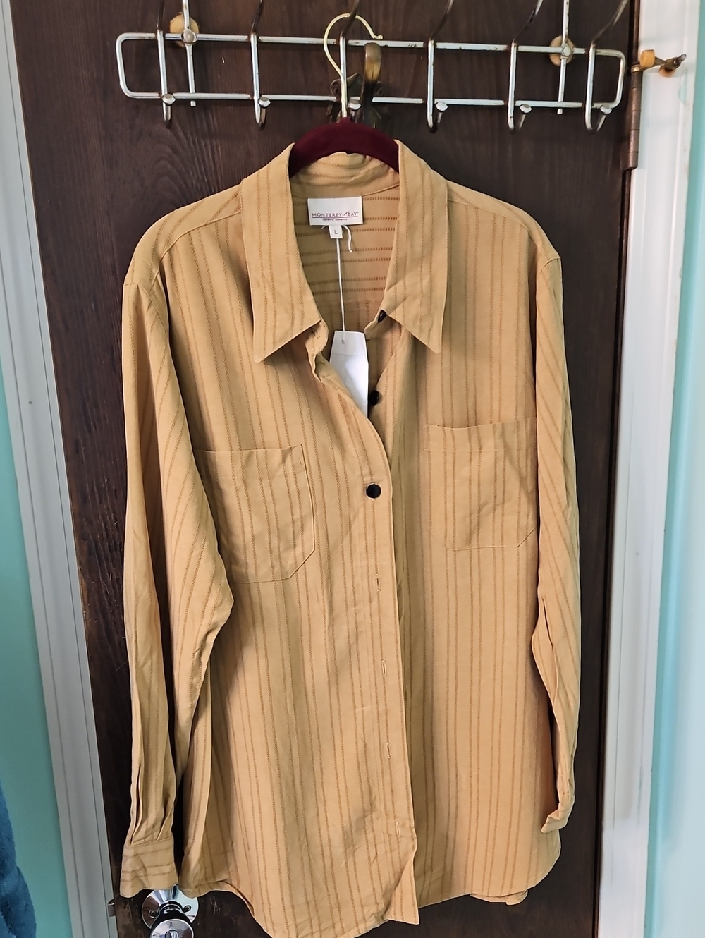 Monterey Bay Mustard Striped Collared Shirt